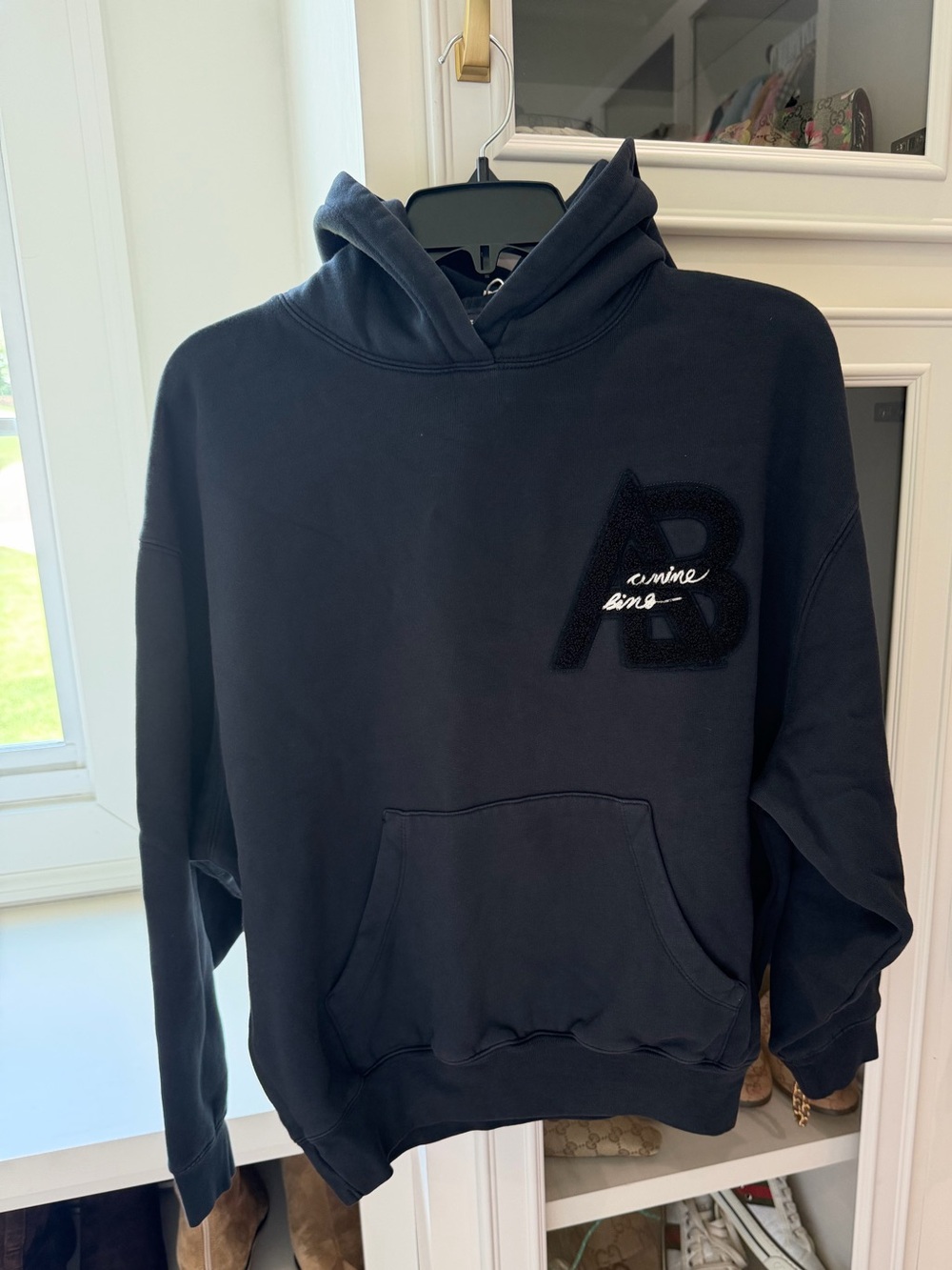 NWT Anine Bing Jaci Letterman Oversized Hoodie - Picture 3 of 5